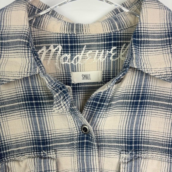 Madewell Flannel Button Down Shirt Size Small - Picture 3 of 7